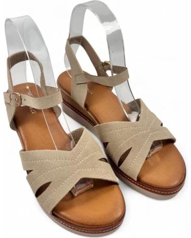 TIMBOS SANDALO CON ZEPPA COMODO KAKI 131402 MARRóN