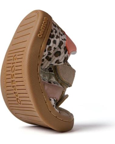 GIOSEPPO ISLINGTON 76988 CANVAS BAREFOOT SNEAKERS LEOPARD BEIGE CAMEL WITH VELCRO LPRD