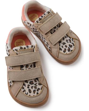 GIOSEPPO ISLINGTON 76988 CANVAS BAREFOOT SNEAKERS LEOPARD BEIGE CAMEL WITH VELCRO LPRD