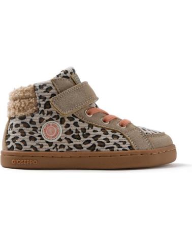 GIOSEPPO AMIRET 76989 - SNEAKERS STIVALETTO BAREFOOT IN TELA CON STAMPA ANIMALIER CAMMELLO BEIGE
