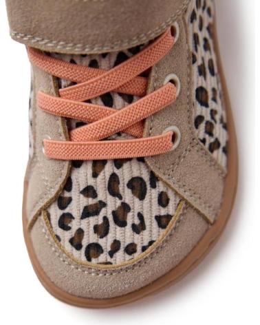 GIOSEPPO AMIRET 76989 - ZAPATILLAS BOTA BAREFOOT DE LONA CON ANIMAL PRINT CAMEL BEIGE