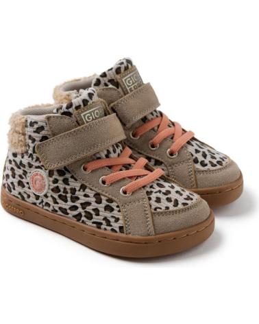 GIOSEPPO AMIRET 76989 - ZAPATILLAS BOTA BAREFOOT DE LONA CON ANIMAL PRINT CAMEL BEIGE