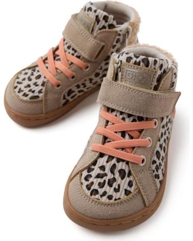 GIOSEPPO AMIRET 76989 - ZAPATILLAS BOTA BAREFOOT DE LONA CON ANIMAL PRINT CAMEL BEIGE