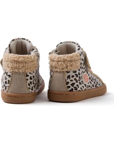 GIOSEPPO AMIRET 76989 - ZAPATILLAS BOTA BAREFOOT DE LONA CON ANIMAL PRINT CAMEL BEIGE
