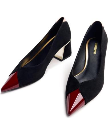 GIOSEPPO SAPATOS DE SALÃO 76143 PRETO COM BIQUEIRA E SALTO COMBINADOS NEGRO