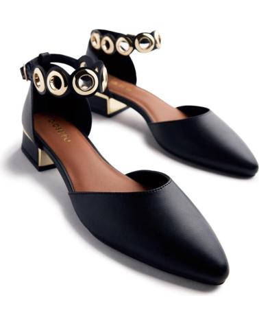 GIOSEPPO ZAPATOS CASUAL 76012 NEGRO CON CORREA DE ANILLOS METÁLICOS NEGRO