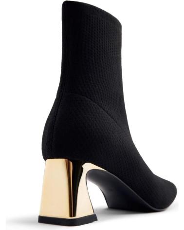 BOTTINES NOIRES GIOSEPPO 76720 À TALON GÉOMÉTRIQUE DORÉ NEGRO