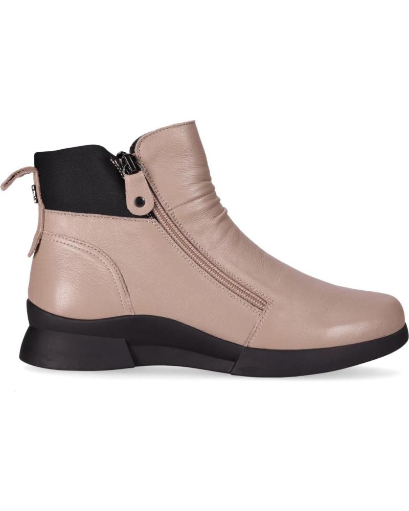 BOTA CHIKA10 RE JACARANDA 01 TAUPE COM ZÍPER TAUPE-TAUPE
