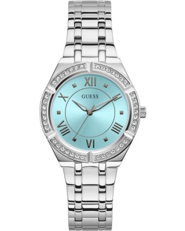 RELÓGIO GUESS GW0033L7 PRATEADO COM MOSTRADOR AZUL E CRISTAIS GRIS