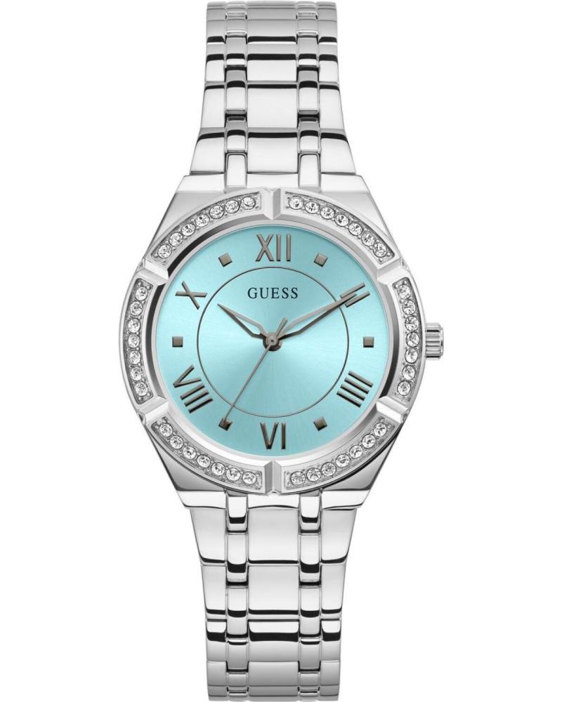 RELÓGIO GUESS GW0033L7 PRATEADO COM MOSTRADOR AZUL E CRISTAIS GRIS