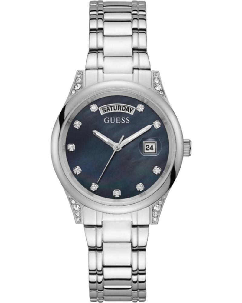 RELÓGIO GUESS GW0047L1 PRATEADO COM MOSTRADOR AZUL E DATA PLATEADO