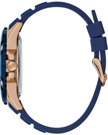RELÓGIO GUESS GW0061G3 ESQUELETO AUTOMÁTICO AZUL E OURO ROSA COM BRACELETE DE SILICONE MORADO