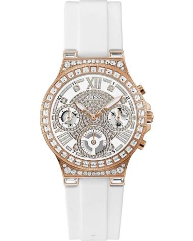 RELÓGIO GUESS GW0257L2 BRANCO COM DETALHES OURO ROSA E CRISTAIS BLANCO