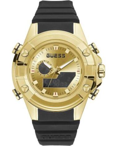 OROLOGIO GUESS GW0341G2 QUADRANTE ANALOGICO-DIGITALE DORATO CON CINTURINO NERO NEGRO