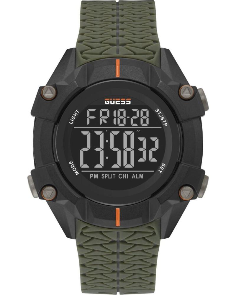 RELÓGIO GUESS GW0342G1 MOSTRADOR DIGITAL BRACELETE TEXTURIZADA VERDE VERDE