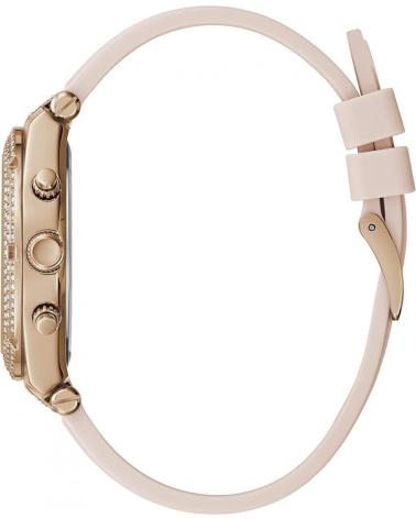 RELÓGIO GUESS GW0407L3 ROSA COM DETALHES BRILHANTES E BRACELETE DE SILICONE ROSA