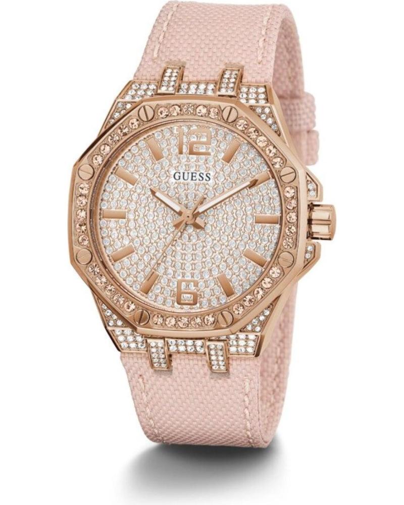 RELÓGIO GUESS GW0408L3 ROSA COM MOSTRADOR TEXTURIZADO E DETALHES BRILHANTES ROSA