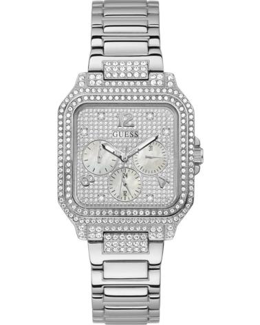 OROLOGIO GUESS GW0472L1 QUADRATO ARGENTATO BRILLANTE GRIS
