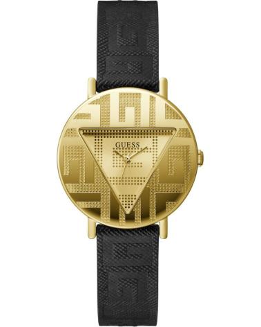 OROLOGIO GUESS GW0478L2 DA DONNA CON CINTURINO NERO E QUADRANTE DORATO NEGRO