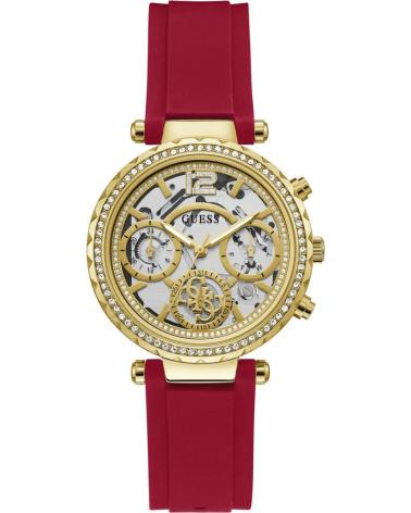 OROLOGIO GUESS GW0484L1 CON CINTURINO ROSSO E QUADRANTE DORATO ROJO