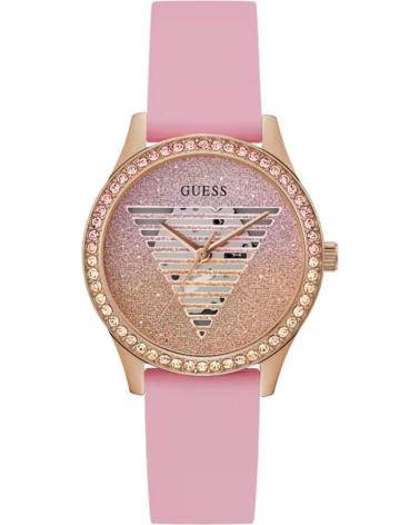 GUESS GW0530L4 - OROLOGIO CON LUNETTA BRILLANTE E CINTURINO ROSA ROSA