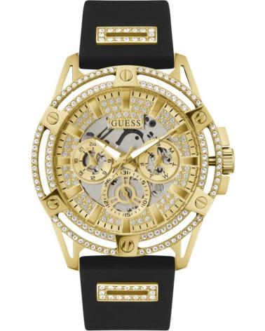 GUESS GW0537G2 RELOJ DE HOMBRE NEGRO CON ESFERA ESQUELETO DORADA Y CRISTALES NEGRO