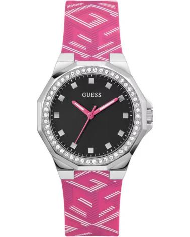OROLOGIO GUESS GW0598L1 ROSA CON QUADRANTE NERO E LUNETTA SCINTILLANTE ROSA