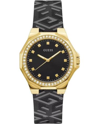 OROLOGIO GUESS GW0598L2 NERO CON CASSA DORATA E LUNETTA SCINTILLANTE NEGRO
