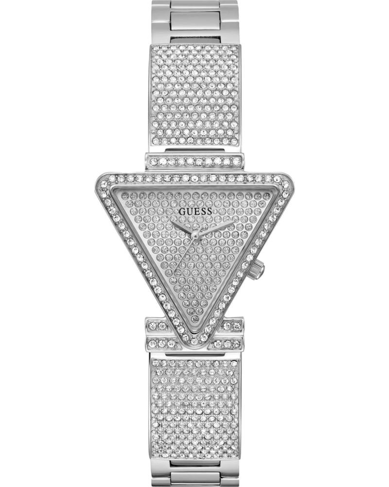 RELÓGIO GUESS GW0644L1 CINZA COM CRISTAIS E MOSTRADOR TRIANGULAR GRIS