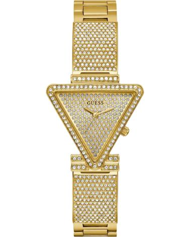 RELÓGIO GUESS GW0644L2 DOURADO COM CRISTAIS E MOSTRADOR TRIANGULAR DORADO