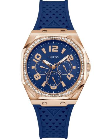 RELÓGIO DE PULSO GUESS GW0694L4 AZUL COM DETALHES OURO ROSA AZUL