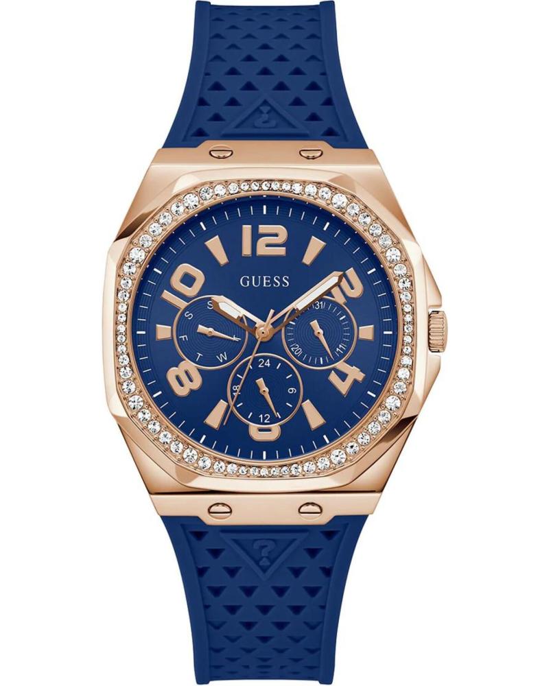 RELÓGIO DE PULSO GUESS GW0694L4 AZUL COM DETALHES OURO ROSA AZUL