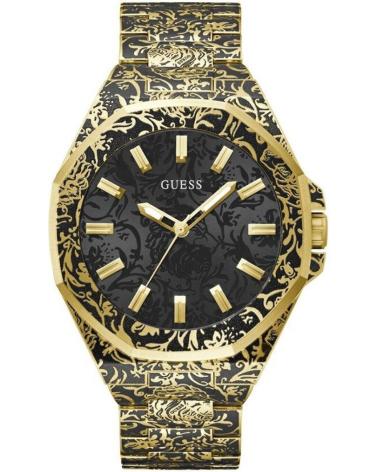 RELÓGIO DE PULSO GUESS GW0700G1 PRETO E DOURADO COM PADRÃO DISTINTIVO NEGRO