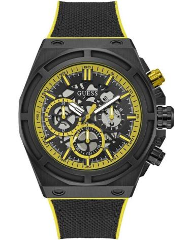 RELÓGIO GUESS GW0713G2 CRONÓGRAFO PRETO COM DETALHES AMARELOS NEGRO