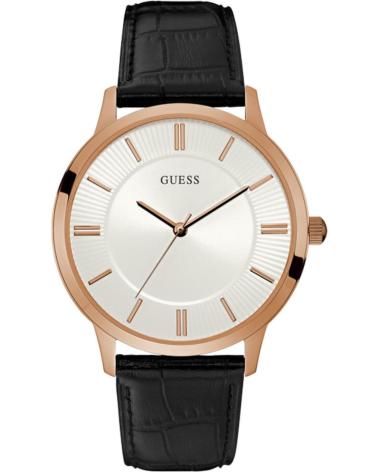 OROLOGIO GUESS W0664G4 CON CINTURINO IN PELLE NERA E QUADRANTE ARGENTATO NEGRO