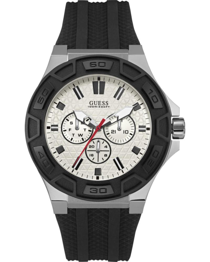OROLOGIO GUESS W0674G3 CON CINTURINO IN SILICONE NERO E QUADRANTE MULTIFUNZIONE NEGRO