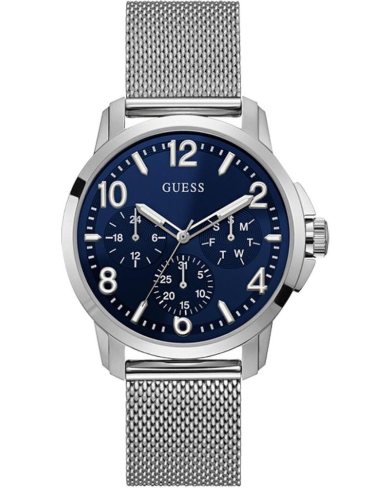 OROLOGIO GUESS W1040G1 CON QUADRANTE BLU E CINTURINO A MAGLIA ARGENTATO PLATEADO