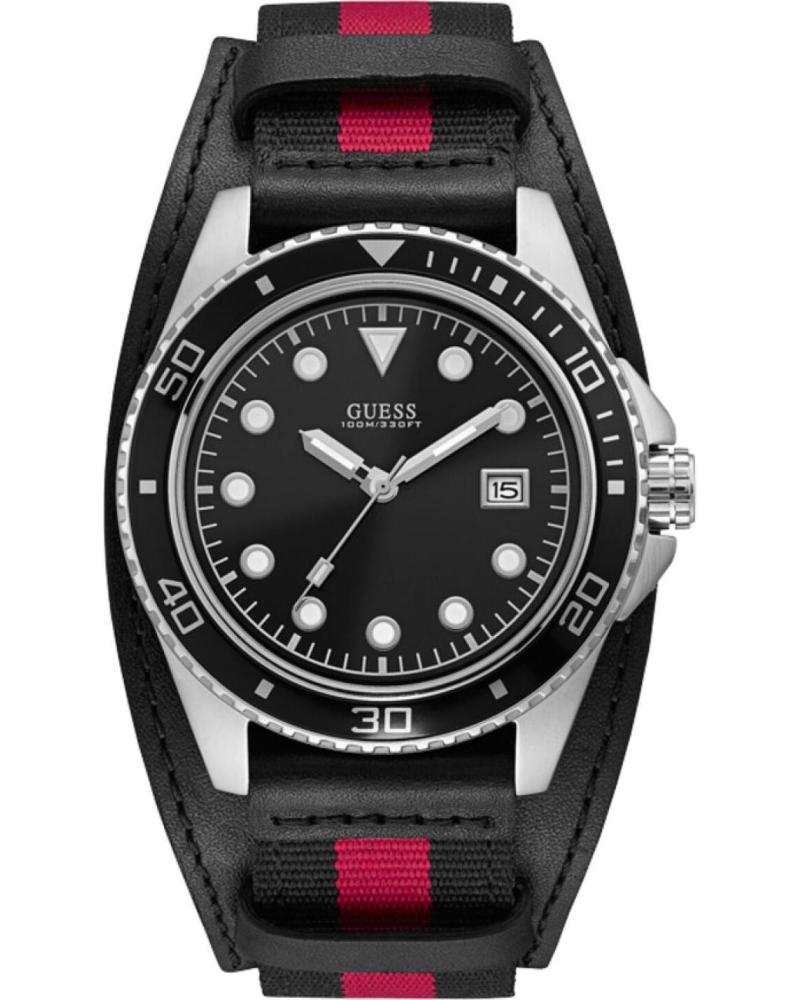 RELOJ GUESS W1051G1 NEGRO CON DETALLES ROSA NEGRO ROSA