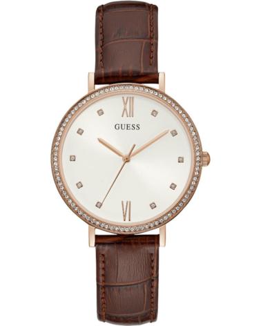 OROLOGIO GUESS W1153L2 MARRONE CON CINTURINO IN PELLE E DETTAGLI ORO ROSA MARRON