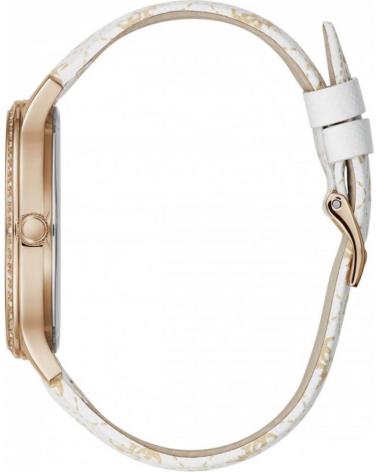 RELÓGIO GUESS W1229L3 BRANCO COM DETALHES DOURADOS E PULSEIRA TEXTURIZADA BLANCO