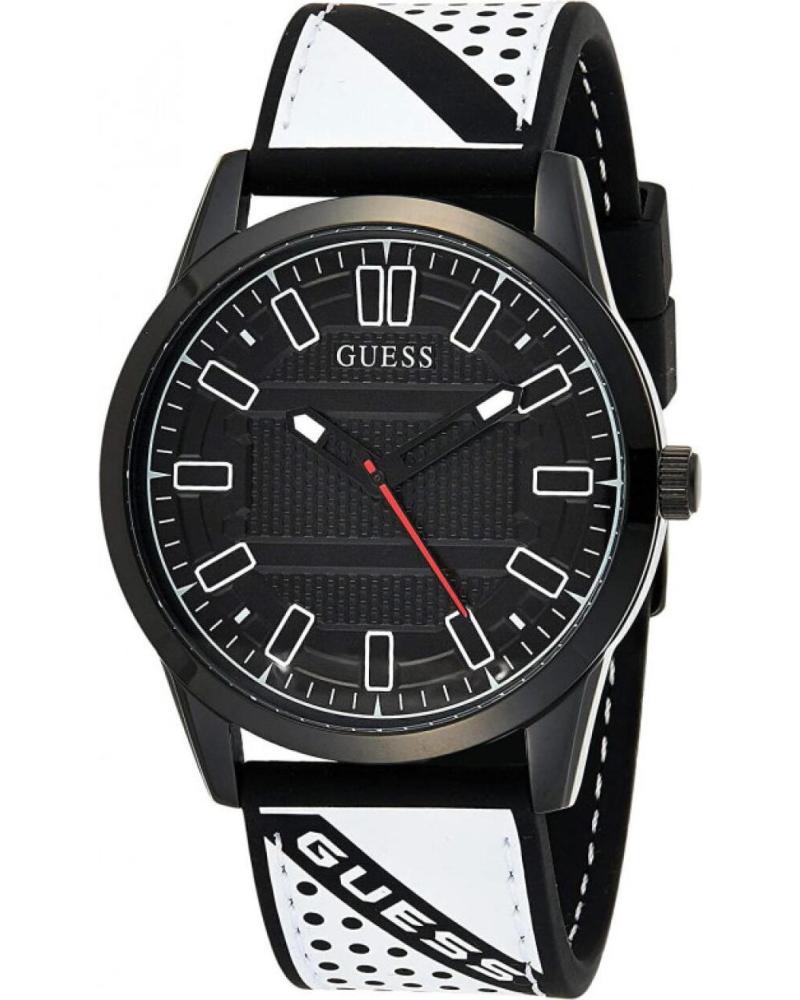 RELOJ GUESS W1300G2 BLANCO CON ESFERA NEGRA Y DETALLES ROJOS PARA HOMBRE BLANCO