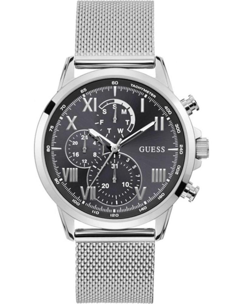 RELOJ CRONÓGRAFO GUESS W1310G1 GRIS CON CORREA DE MALLA MILANESA GRIS