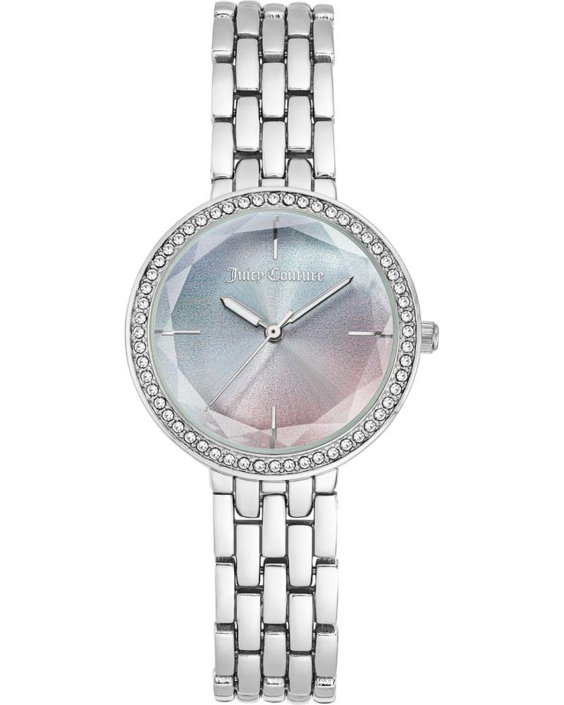 RELÓGIO JUICY COUTURE JC1209BLSV PRATEADO, BISEL DE CRISTAIS E MOSTRADOR DEGRADÊ PLATEADO