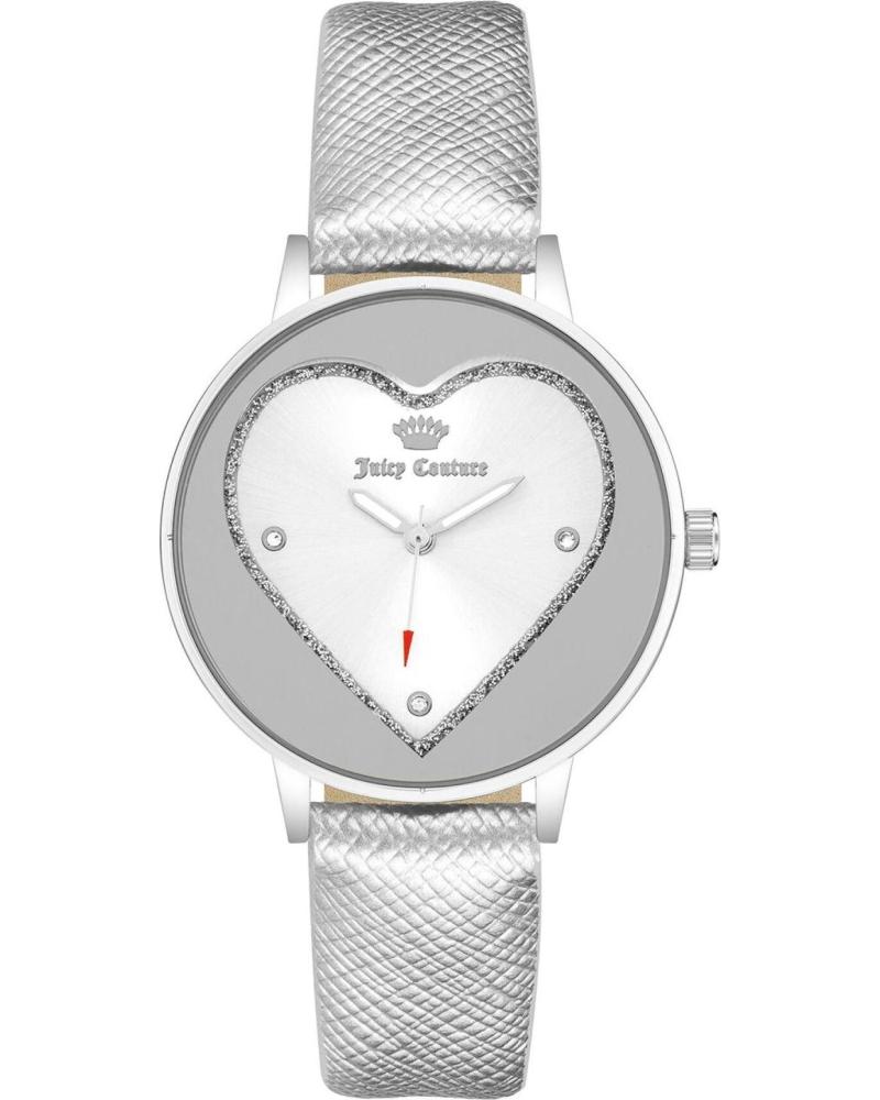 JUICY COUTURE UHR JC1235SVSI SILBER MIT HERZ-ZIFFERBLATT UND LEDERARMBAND PLATEADO