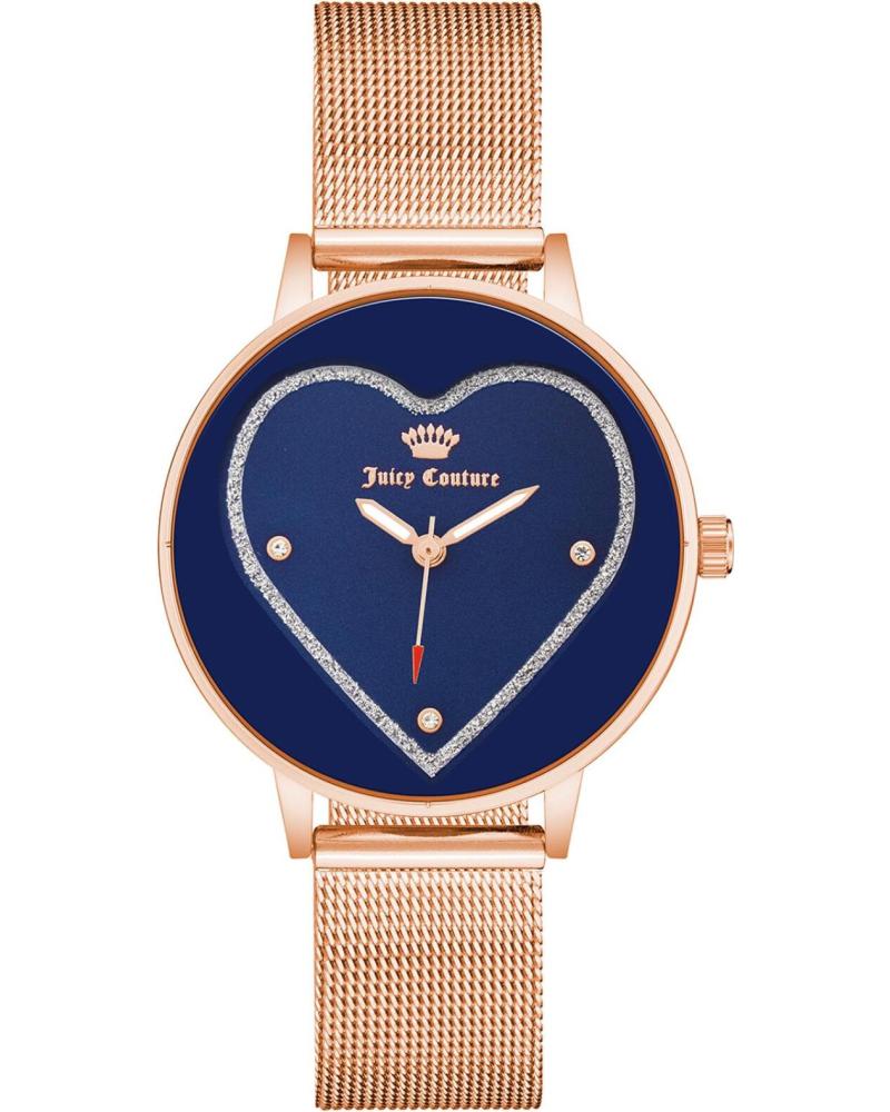 JUICY COUTURE ARMBANDUHR JC1240NVRG MIT BLAUEM ZIFFERBLATT UND ROSÉGOLD-MESH-ARMBAND ROSA