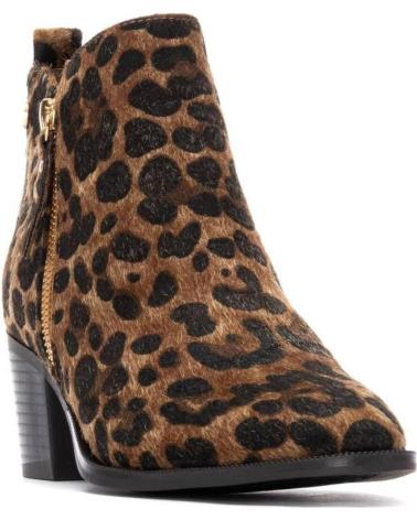 XTI 144648 STIEFELETTE MIT ANIMAL-PRINT CAMEL UND REISSVERSCHLUSS CAMEL