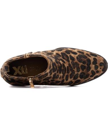 XTI 144648 STIEFELETTE MIT ANIMAL-PRINT CAMEL UND REISSVERSCHLUSS CAMEL