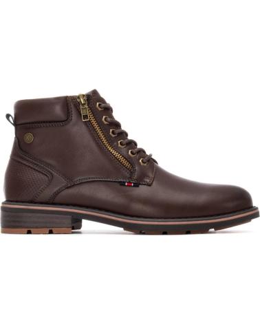 XTI 144668 BROWN ANKLE BOOT WITH LACES AND SIDE ZIPPERS MARRON