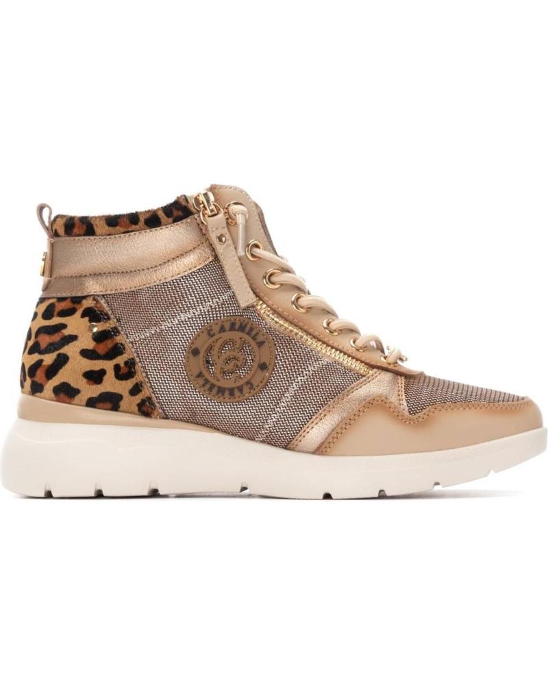 BASKETS MONTANTES CARMELA 162514 BEIGE AVEC IMPRIMÉ ANIMALIER BEIGE