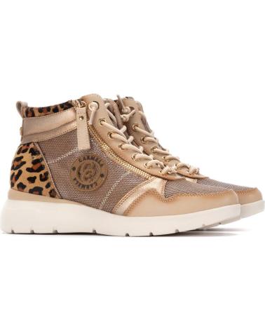 BASKETS MONTANTES CARMELA 162514 BEIGE AVEC IMPRIMÉ ANIMALIER BEIGE